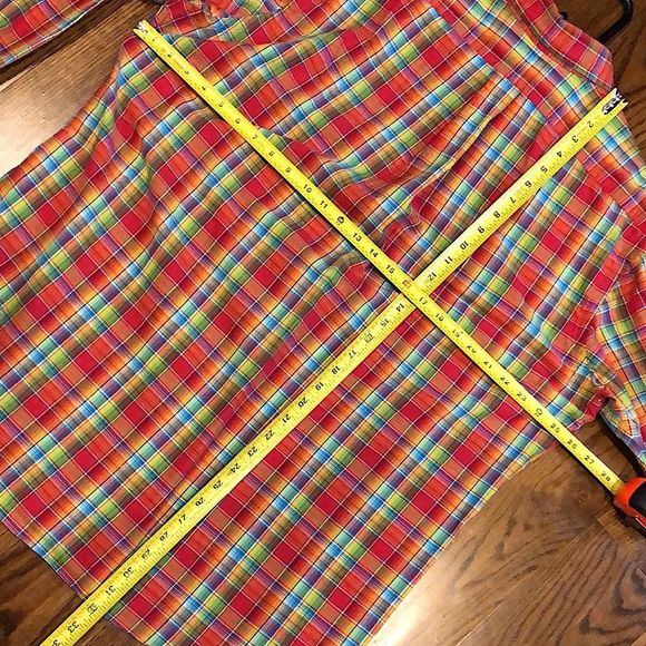 RALPH LAUREN Men’s Red Yellow Blue Bright Long Sleeve Button Down Shirt Sz XL - Picture 2 of 11
